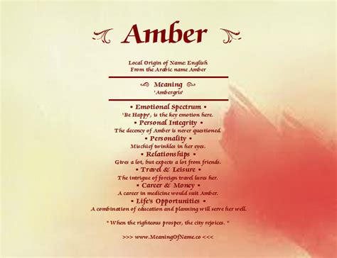 Amber - Meaning of Name