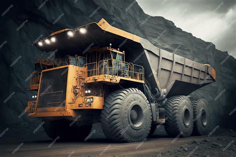 Premium Photo | Large quarry dump truck in coal mine industry mining ...