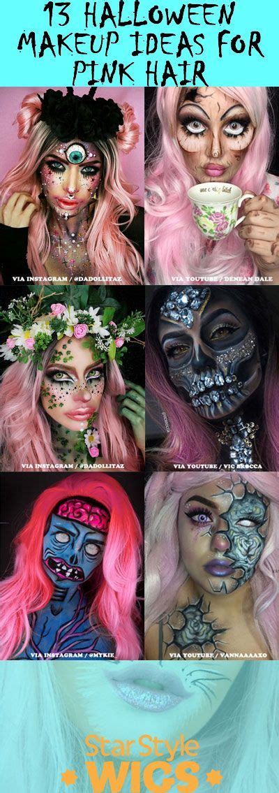 13 Halloween Makeup Ideas For Pink Hair | Quick halloween costumes, Pink hair, Halloween makeup ...