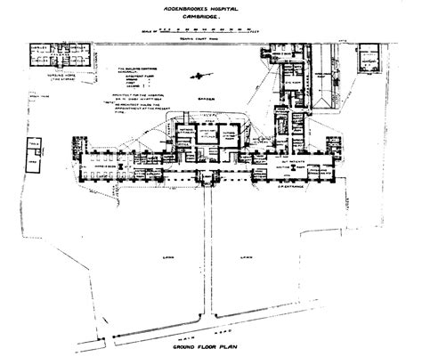 Hospital: ground floor plan of Addenbrookes Hospital. | Wellcome Collection