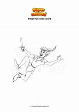 Coloring Page Peter Pan With Sword  Supercoloredcom sketch template