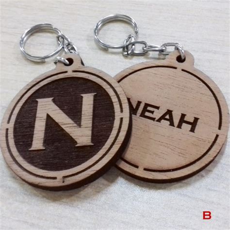 Laser Engraved Wooden Keychains - CGI