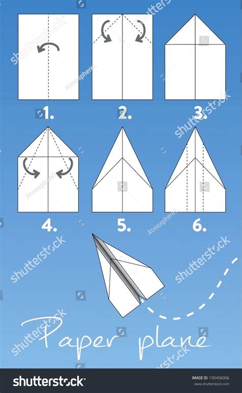 Instrucciones para hacer un avión de: vector de stock (libre de regalías) 190496006 | Shutterstock