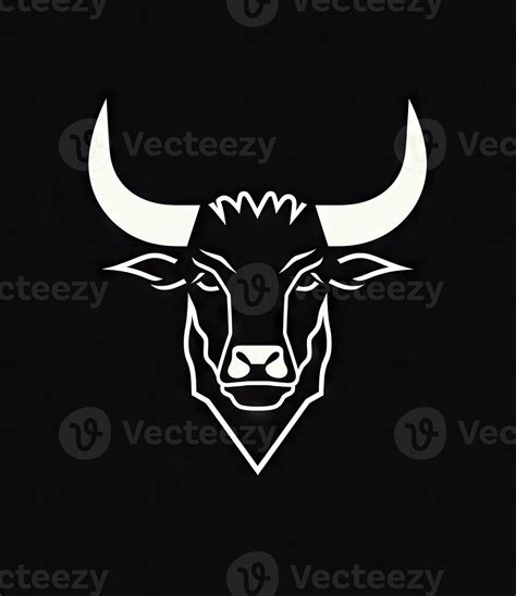 Stark Black and White Bull Logo Design Generative AI 29982599 Stock ...