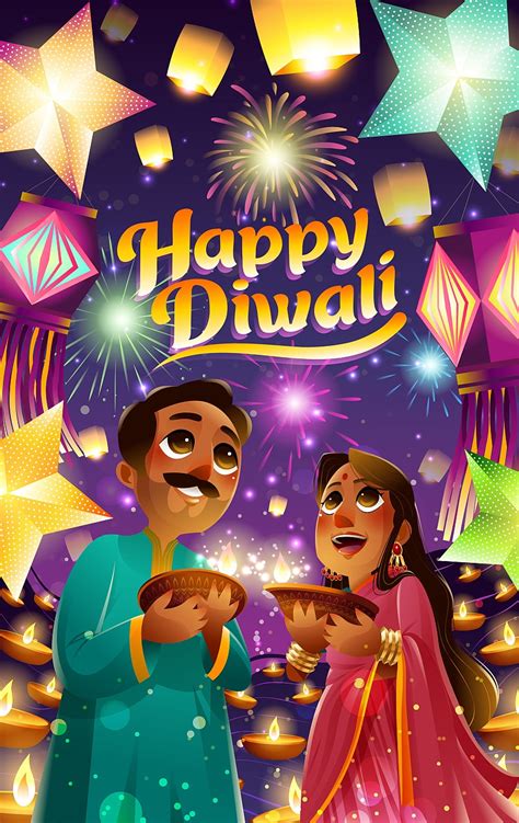 Happy Diwali Cartoon