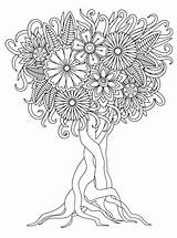 Flowers Tree For Adult Coloring Pages 8877348 Vector Art At Vecteezy sketch template