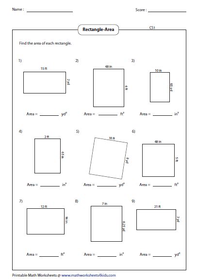 Rectangle Worksheets