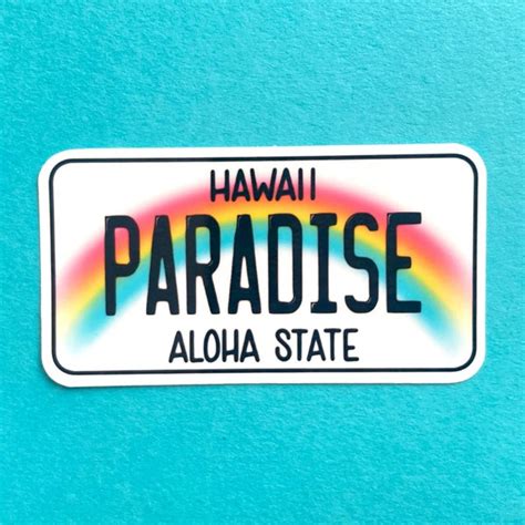 Personalized Hawaii License Plate Sticker - Etsy