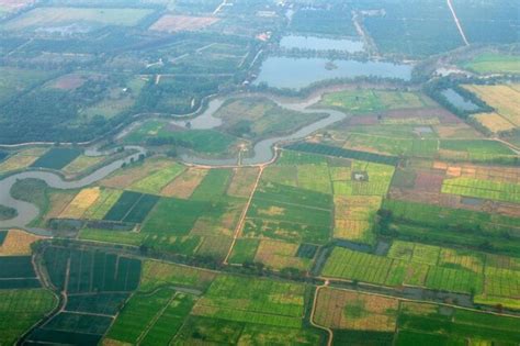 Premium Photo | Aerial view of agricultural field