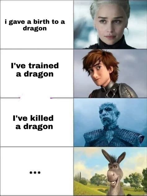 Do I even have to explain this one? I've seen this dragon meme at least 200 times at this point ...