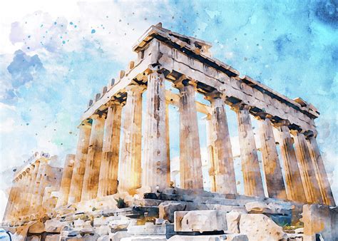 Acropolis of Athens - 09 Painting by AM FineArtPrints