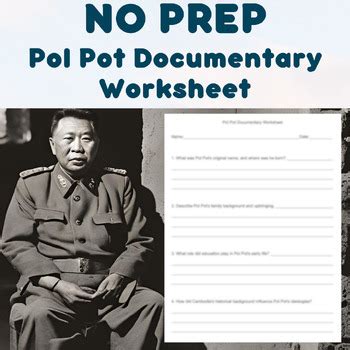 NO PREP - Pol Pot Documentary Worksheet by Fueled by Coffee | TPT