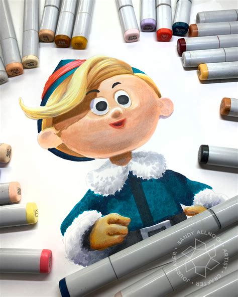 Art lessons from drawing Hermey the Elf | Sandy Allnock in 2023 | Hermey the elf, Sandy allnock ...