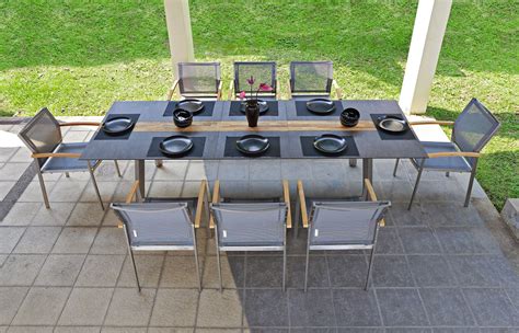 Tisch Linax mit HPL Tischplatte in slate-grey Sessel Setax in anthrazit | Outdoor furniture sets ...