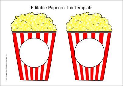 Editable popcorn tub templates (SB11152) - SparkleBox | Popcorn tub, Popcorn science fair ...