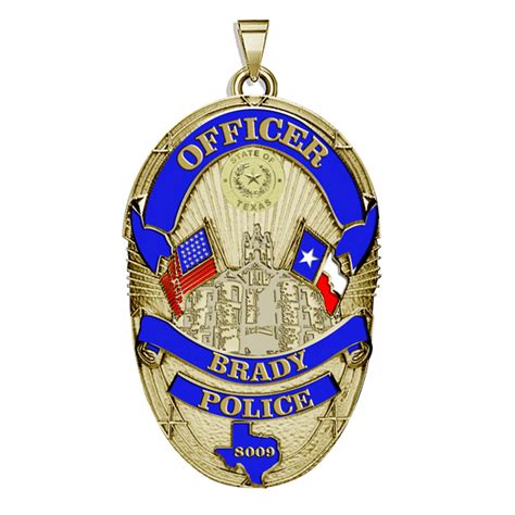 Personalized Brady Texas Police Badge with Your Rank and Number - PG101759