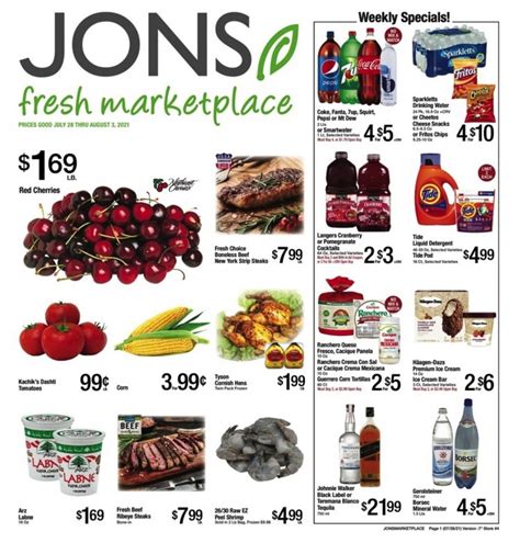 Jons Weekly Ad Jul 28– Aug 03, 2021