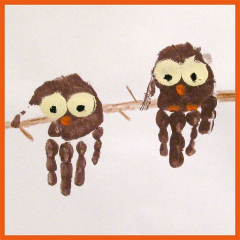 October Morning: Handprint Art {Owls} | Handprint art, Baby art crafts, Halloween arts and crafts