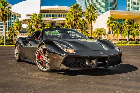 Ferrari 488 Spider Black Rental | Premier Auto Miami