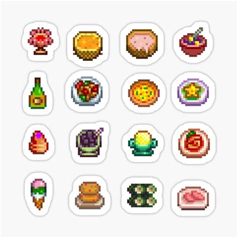 "Stardew Valley Food Recipes" Sticker for Sale by shadowcass | Redbubble