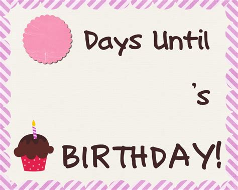 Birthday Countdown Sheet