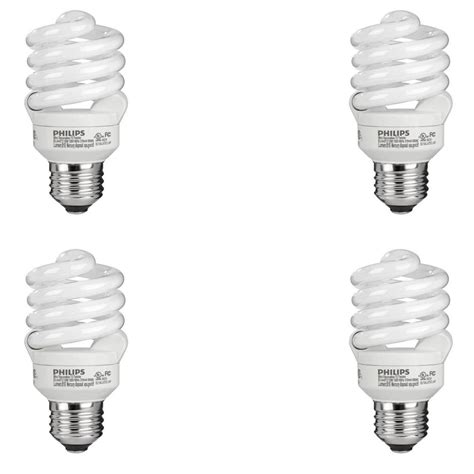 60-Watt Equivalent T2 Spiral CFL Light Bulb Daylight (6500K) (4-Pack) 46677420093 | eBay