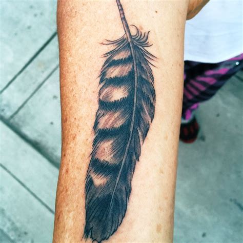 Hawk Feather tattoo from Ron Nelson at Mission Ink in Santa Cruz. | Feather tattoos, Tattoos ...