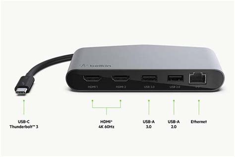 Belkin Mini Thunderbolt 3 Dock with Dual 4K HDMI Ports | Gadgetsin