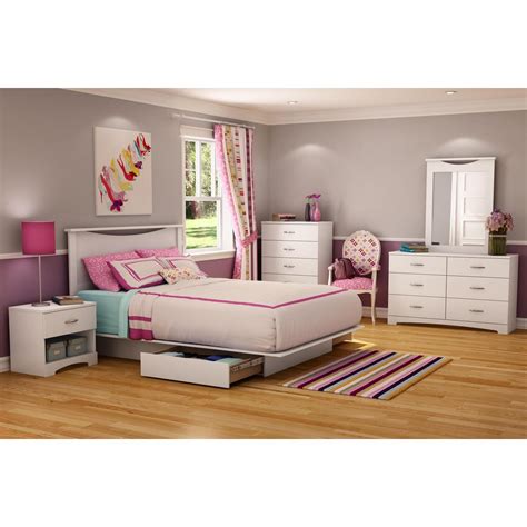 South Shore Step One Full/Queen 6 Piece Bedroom Set in Pure White by OJ ...