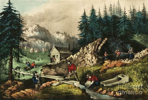 California Gold Mining Painting by Pg Reproductions