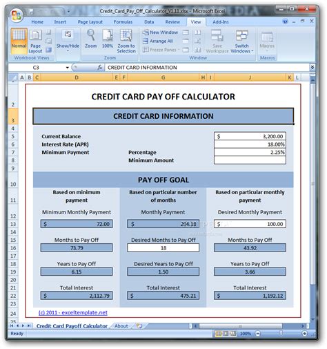 Credit Card Interest Calculator Excel Template | HQ Template Documents