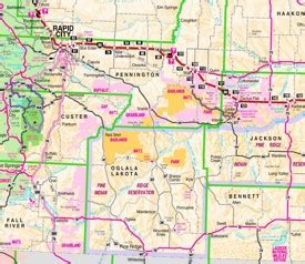 Badlands Map | USA | Detailed Maps of Badlands National Park