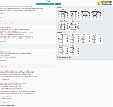 Chord: You - tab, song lyric, sheet, guitar, ukulele | chords.vip