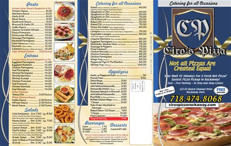 Ciro's Pizza menu in Far Rockaway, New York, USA