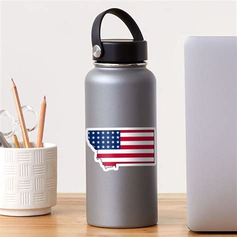 "American flag Montana outline" Sticker by artisticattitud | Redbubble