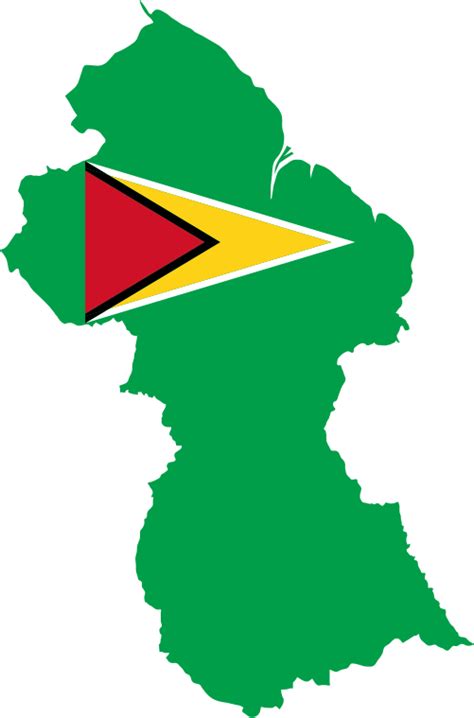 Guyana Map Flag - Openclipart