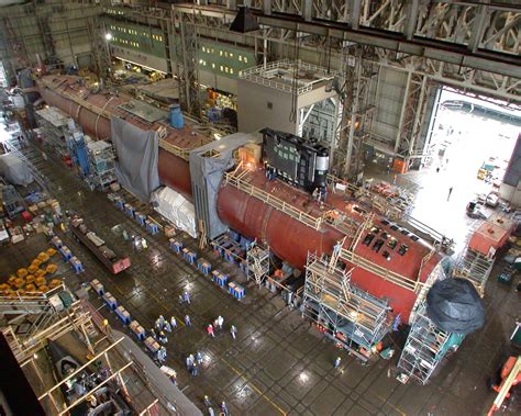 Groton Shipyard, Conn. (Apr. 15, 2003) -- The nuclear powered attack submarine Virginia while ...