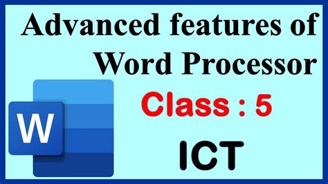 Advanced features of Word Processor | Class 5 : Computer | ICT | CAIE ...