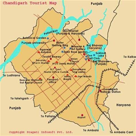 Chandigarh Maps, Chandigarh Road Map, Chandigarh Tourism Map