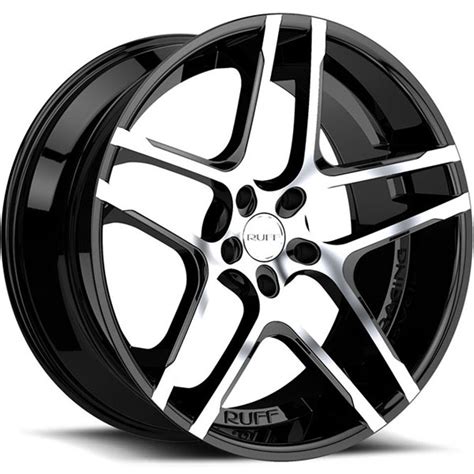 Ruff Racing R954 Gloss Black with Machined Face Center Cap | Rim-Packages