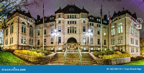 City Hall, Old Quebec City at Night Stock Image - Image of fall, nice ...