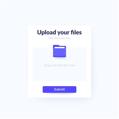 upload files form with submit button, vector ui design 8002164 Vector ...