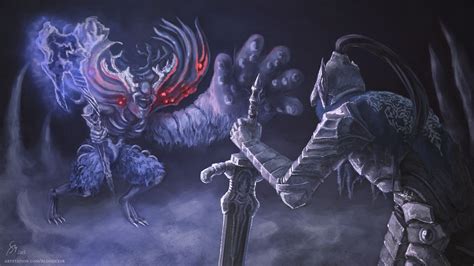 Artorias and Manus (Dark Souls), @bloodexer on ArtStation at https://www.artstation.com/artwork ...