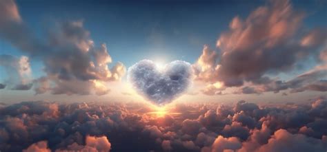 Premium AI Image | HeartShaped Cloud in Enchanting Sunset Sky ...