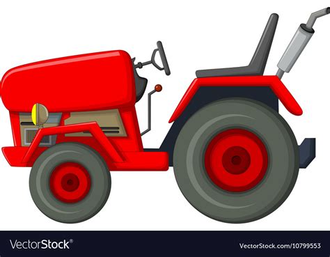 Red tractor cartoon for you design Royalty Free Vector Image