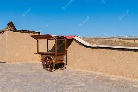 Premium Photo | Wooden cart of a street vendor on the background of a ...