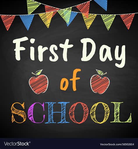 First day of school Royalty Free Vector Image - VectorStock