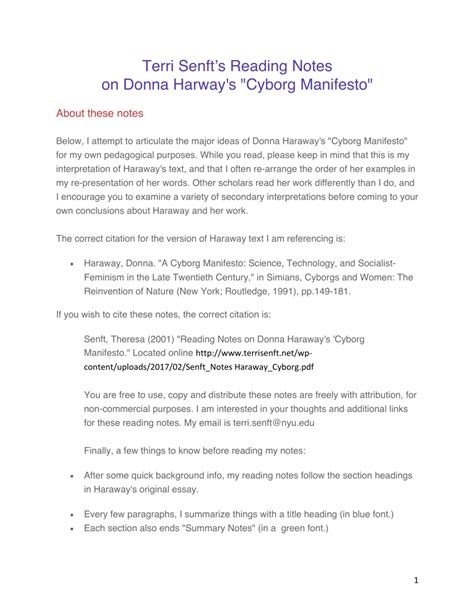 Donna Haraway Cyborg Manifesto Summary - Daily Spiritual Guide