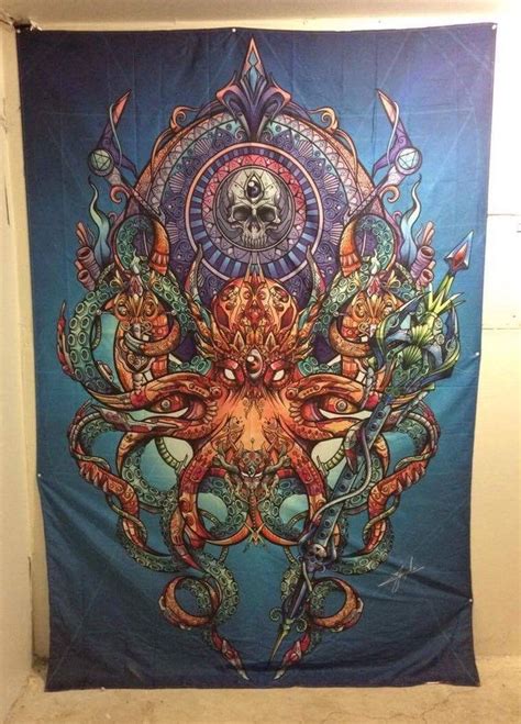 Image of God Octopus Tapestry | Tapestry, Art, Original art