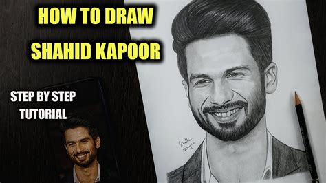 How to Draw Shahid Kapoor Step by Step Sketch tutorial - Part 2 / Pencil Shading, Blending, Hair ...